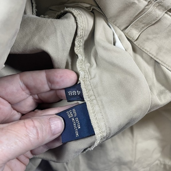 Polo by‎ Ralph Lauren Khaki Tan Chino Big Tyler Shorts size 48B Pleated Front - Picture 5 of 7